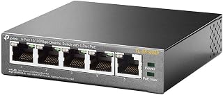 TP-Link 5 Port Fast Ethernet 10/100Mbps PoE Switch | 4 PoE Ports @58W | Desktop | Plug & Play | Sturdy Metal w/ Shielded Ports | Fanless | Lifetime Protection | Unmanaged (TL-SF1005P) (Renewed)