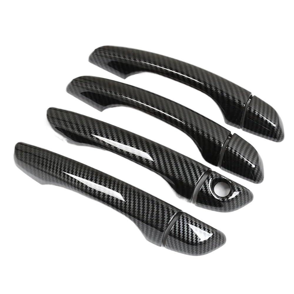 Gteew Carbon No Sensors Side Outer Door Handle Car Door Handle Cover Trim Sticker For 408 For 308 For 308Sw For T9 2016-2022 Lhd Styling Accessories