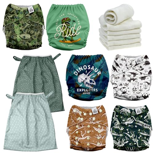mamakoala AMZ Mama Koala 3.0 Baby Cloth Diapers with 6 Inserts Bundle, with 2 Pack Reusable Pail Liner