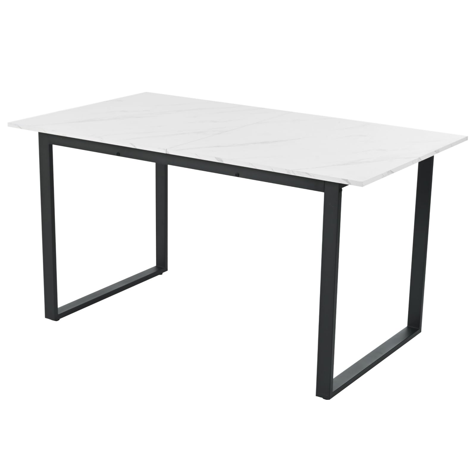PUGSDRLY table à manger extensible 140/180 x 80 x 75 cm - cuisine - plateau MDF blanc - double utilisation maison/bureau