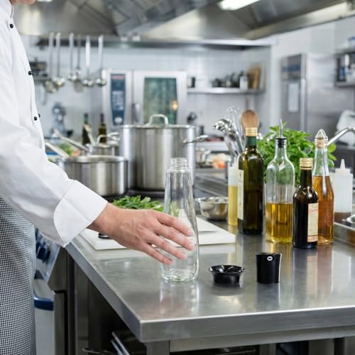 Image of MUAC 400ml Glass Oil and Vinegar Dispenser Bottle for Pouring Olive Oil, Vinegar, Soya Sauce