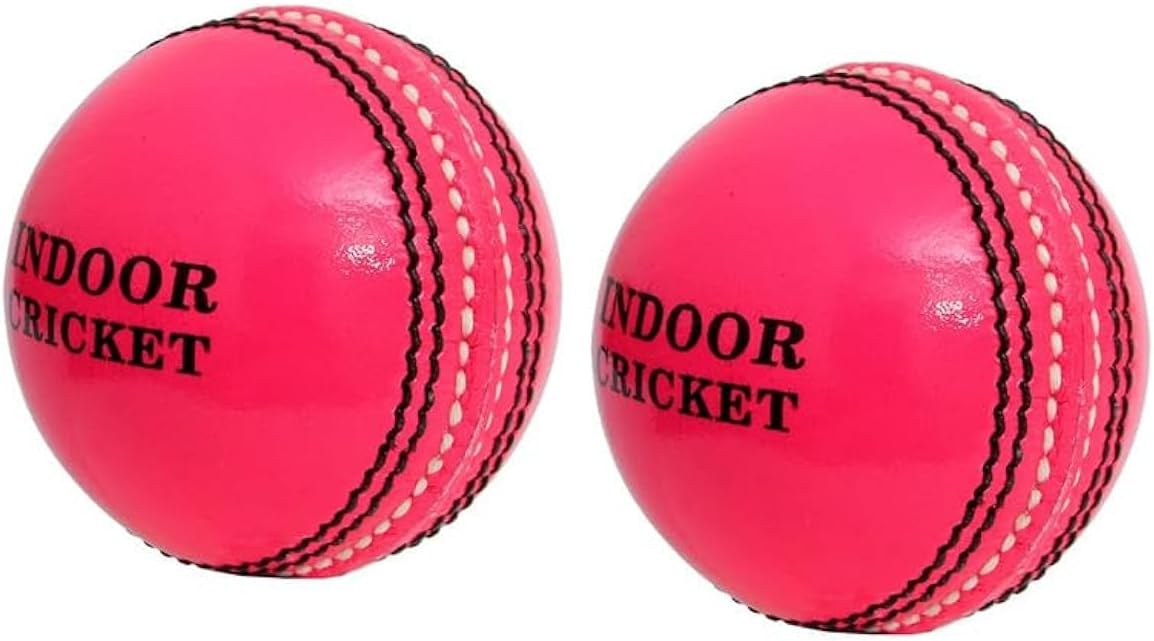 CW Indoor Seasoned Cricket Ball Set of 2 Cricket Leather 2 Piece Ball Natural Cork Balls Weight 120gm Approx