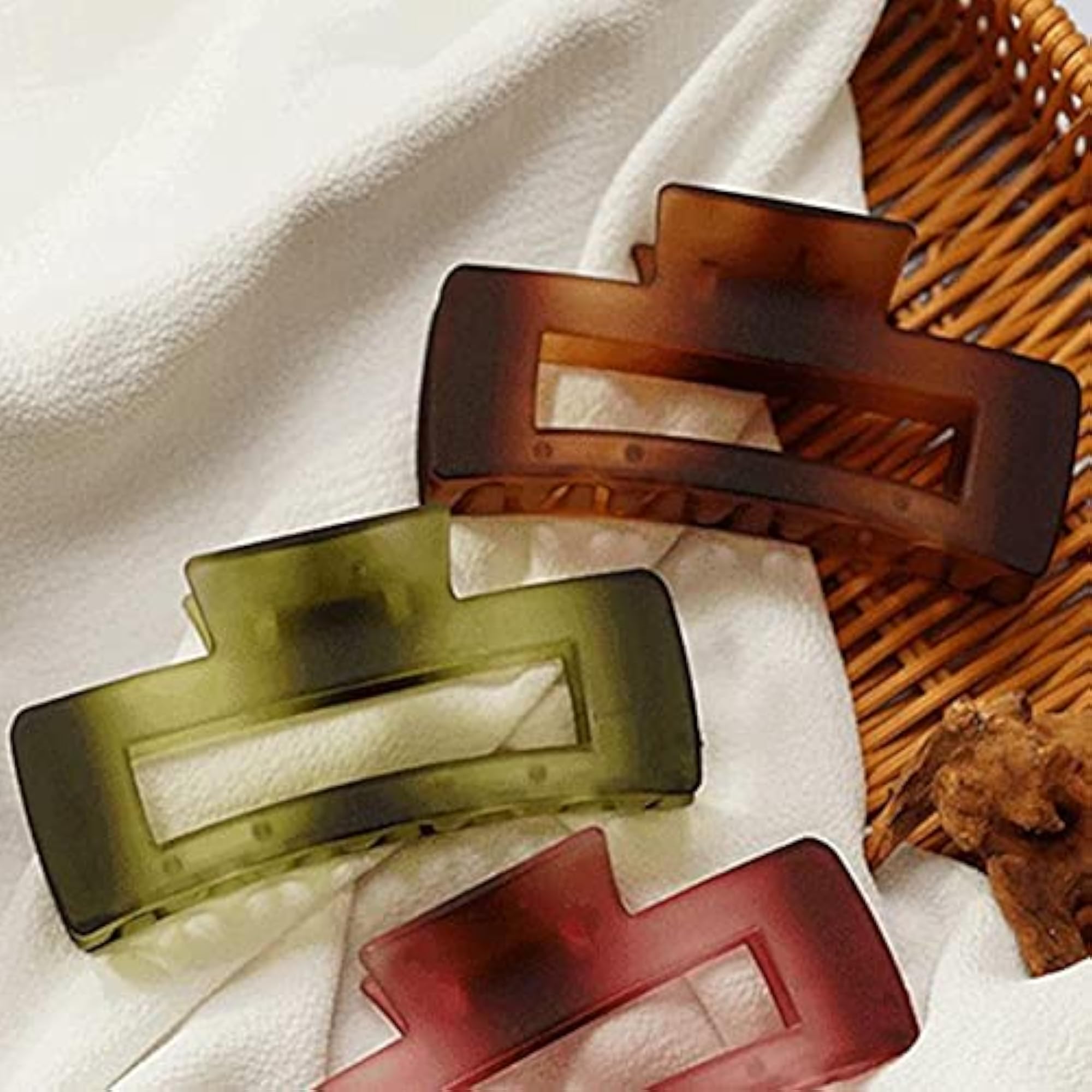 4PCS Rectangle Hair Claw Clips, Fashionable Strong Hold