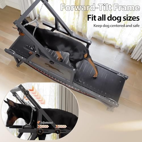 Image of Dog Treadmill, HotFeed Dog Slat Mill for Medium Dogs, Doggy Treadmill with Brake & Plastic Track, Dog Pacer Treadmill to Keep Active and Fit, Up to 300LBS