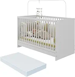 Berço 3 em 1 com Colchão Incluso Multimóveis Mp4394 Branco