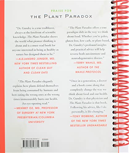 Image of The Plant Paradox Cookbook: 100 Delicious Recipes to Help You Lose Weight, Heal Your Gut, and Live Lectin-Free (The Plant Paradox, 2) [Spiral-bound] Dr. Steven R Gundry MD