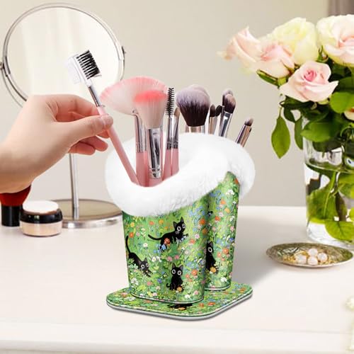 Image of FINTIE Plush Lined Double Eyeglasses Holder with Magnetic Base, Glasses Stand Case Organizer for Desk, Nightstand, Office