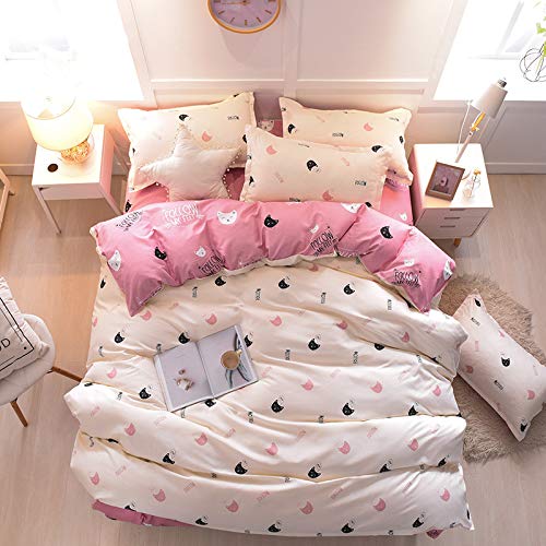 Teinopalpus Teen Girls Cat Print Duvet Cover Set 3P