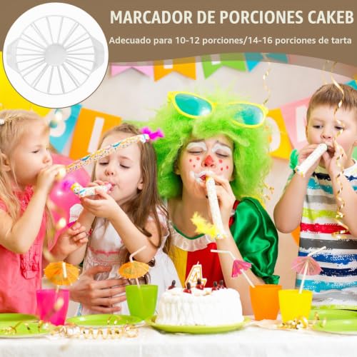 Miniatura 3 de Lomdung 2 Piezas Cortador De Tartas, Divisor De Pasteles Para Cortar 10 12 14 16 Piezas Iguales De Tartas, Cortador Tarta Porciones Redondas, Para Hogar Cumpleaños Bodas Postres Queso Y Pastelería