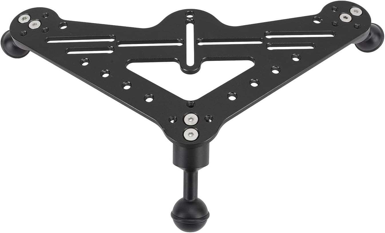 CCYLEZ Diving Triangular Stabilizer Tray Rig Bracket, Aluminum Alloy Triangular Stabilizer Tray Rig for AKASOEK70004K (Black)