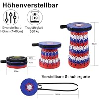 ALEVMOOM Upgrade Tragbarer Teleskophocker，Verstellbarer Klapphocker mit Dickem Kissen，Tragbarer Klapphocker für Outdoor Camping，Garten, Angeln BBQ，Leichte Campinghocker maximale Traglast 360 kg – Ansicht 2