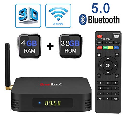 Android 9.0 TV Box，Greatlizard TX6 Android Box 4GB DDR3 32GB ROM BT5.0 Dual WiFi 2.4G+5G Quad Core 1080p 4K 6K USB 3.0 HDR Smart TV Media Box