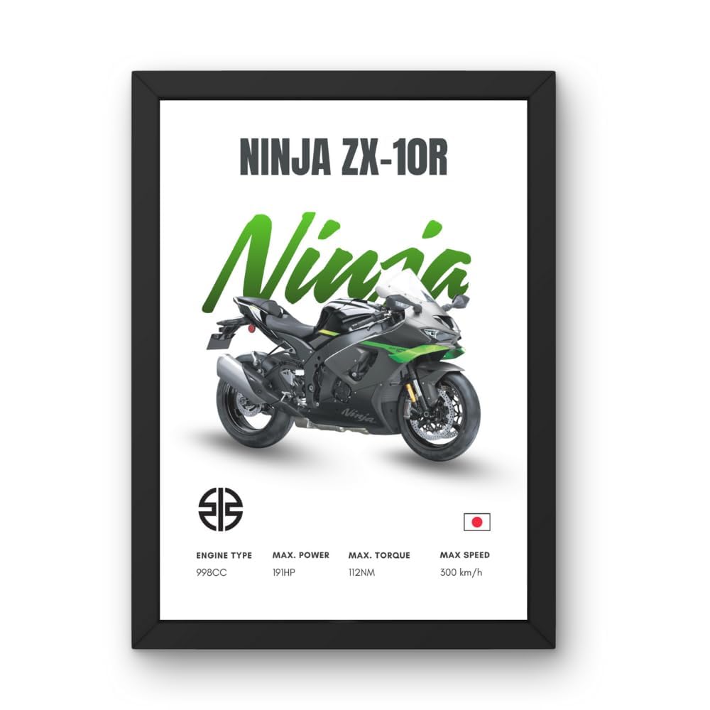 RXSeven Kawasaki Ninja ZX-10R Inspired Motorcycle Poster with