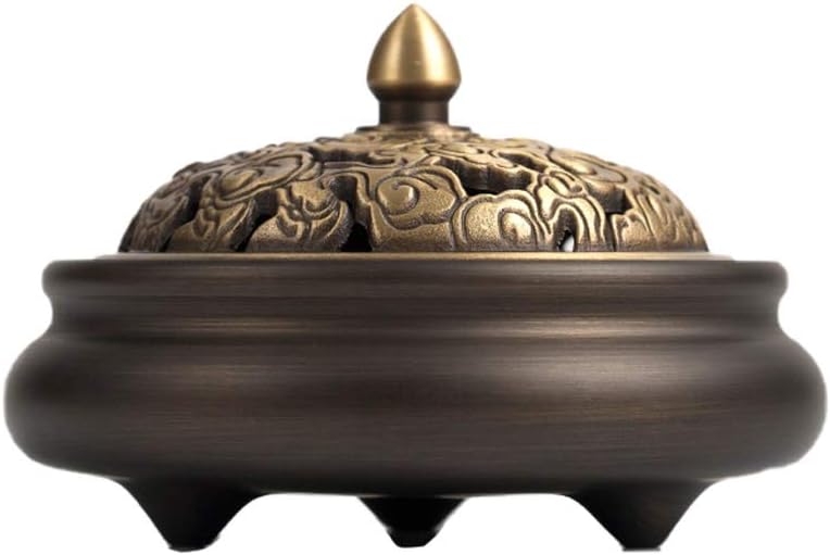 Stick Incense Burner and Cone Incense Holder with Cover,Tea Room Aromatherapy Furnace,Holder Decoration Incense Holder (Color : Antique Color)