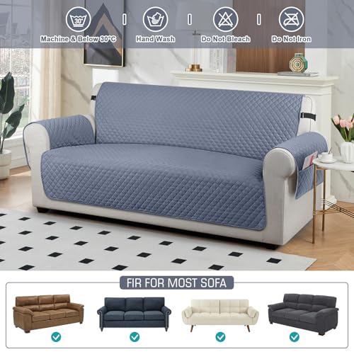 Image of TAOCOCO Sofa Covers 3 Seater,Settee Covers,Sofa Slipcovers,Pet Couch Covers,Non Slip Sofa Covers,Washable Sofa Protectors for Dogs(Grey)