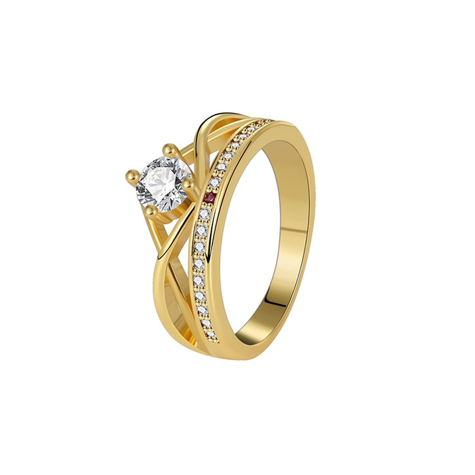 Anillos de oro amarillo de 18 quilates, elegantes y modernos