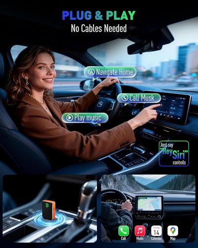Image of Wireless CarPlay for iPhone, 2026 Upgraded 2-in-1 Android Auto CarPlay Wireless, Convert Wired to Wireless, Fast & Stable, Plug & Play, Compatible with Factory Wired CarPlay Car 2016+