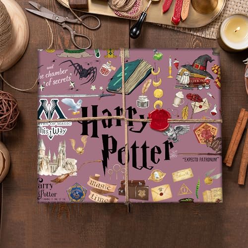 PADIEOE Pack of 5 Harry Gift Wrapping Paper 51x75cm Kraft Paper Durable Gift Wrap Pack for Kids Birthday, Party Storage Festive Decoration - Image 5