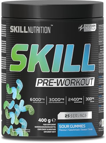 SKILL Nutrition Pre-Workout Sour Gummies | Énergie sans Crash |