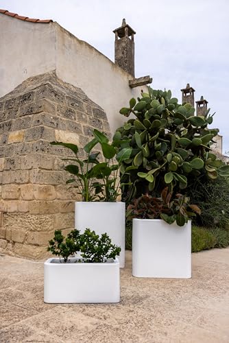 Kloris Hocher, rechteckiger moderner Blumentopf für Hecke und Zaun Modell Blog Farbe Graphit 70 x 30 cm Höhe 70 cm