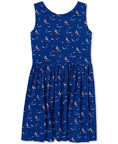Polo Ralph Lauren Polo Girls Sailboat Cotton Jersey Dress XL 16 Blue