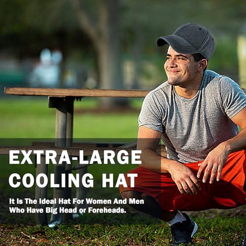 Image of Oversized XL XXL 100% Cotton Basebal Cap Large Dad Washed Sport Cap Unconstructed Low Profilel Hat for Big Head(23.5 inch inch-25.5 inch inch) Black Gray
