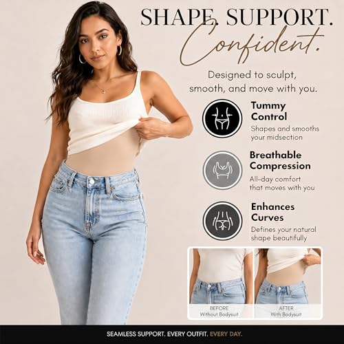 Image of Tummy Control Shapewear Bodysuit for Women, Seamless Body Shaper Thong, Brief or Mid-Thigh Faja, Sculpting Slimming Bodysuits