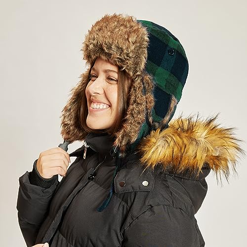 Image of Faux Fur Safety Reflective Aviator Trapper Hat Snow Ski Trooper Winter Cap