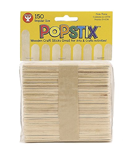 Hygloss Products, Inc Natural Wood Popstix - Popsicle Sticks - Art Projects, Kids Crafts, Baking Supplies - 4 1/2 inches, 150 Pieces (72115)