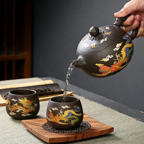 Tetera de arcilla y juego de té chino ideal para regalo tradicional 5