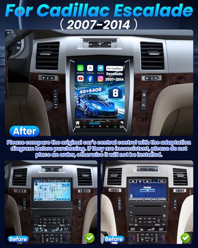 Image of Car Radio for Cadillac 2007-2014 Replacement: 4+64G