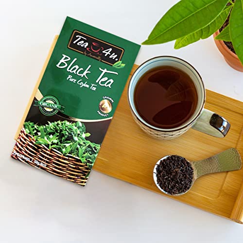 Tea4U, Organic, Black Tea, Pure Ceylon Tea, 25 Tea Bags #TOP4