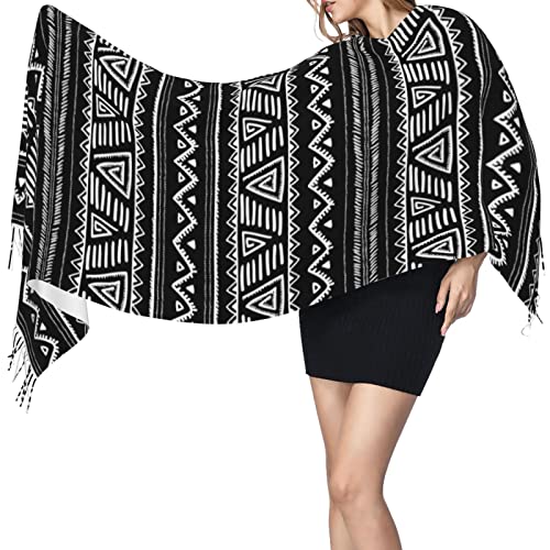 African Tribal Aztec Soft Blanket Scarf Long Warm Shawl Wraps Cashmere Fringe Scarfs For Women3