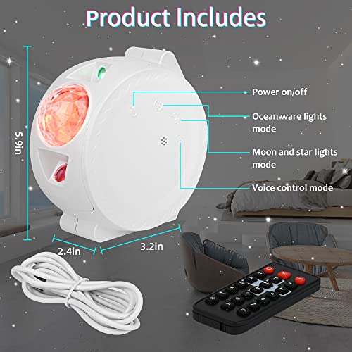 Star Projector, 4 In 1 Galaxy Light Projector With Remote & Voice Control, 18 Lighting Effects Starry Sky Projector Lights With Bluetooth Speaker For Bedroom, Home Theater, Gaming Room Decoration #TOP7