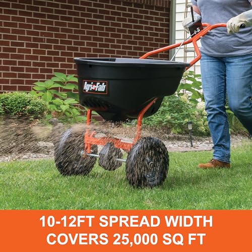 Agri-Fab 45-0614 130 lb. Push Lawn & Garden Broadcast Spreader for Seed,Fertilizer,Salt,Ice Melt; Walk Behind with Easy to use Flow Control Lever