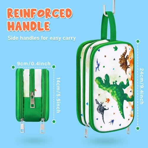 Dinosaur Toiletry Bag - Travel Toiletry Bag for Boys Kids Christmas Birthday Gift Toiletries Makeup Cosmetic Pouch Camping Traveling Toiletry Case Water-resistant Wash Bag Dopp Kit with Mesh Pocket2