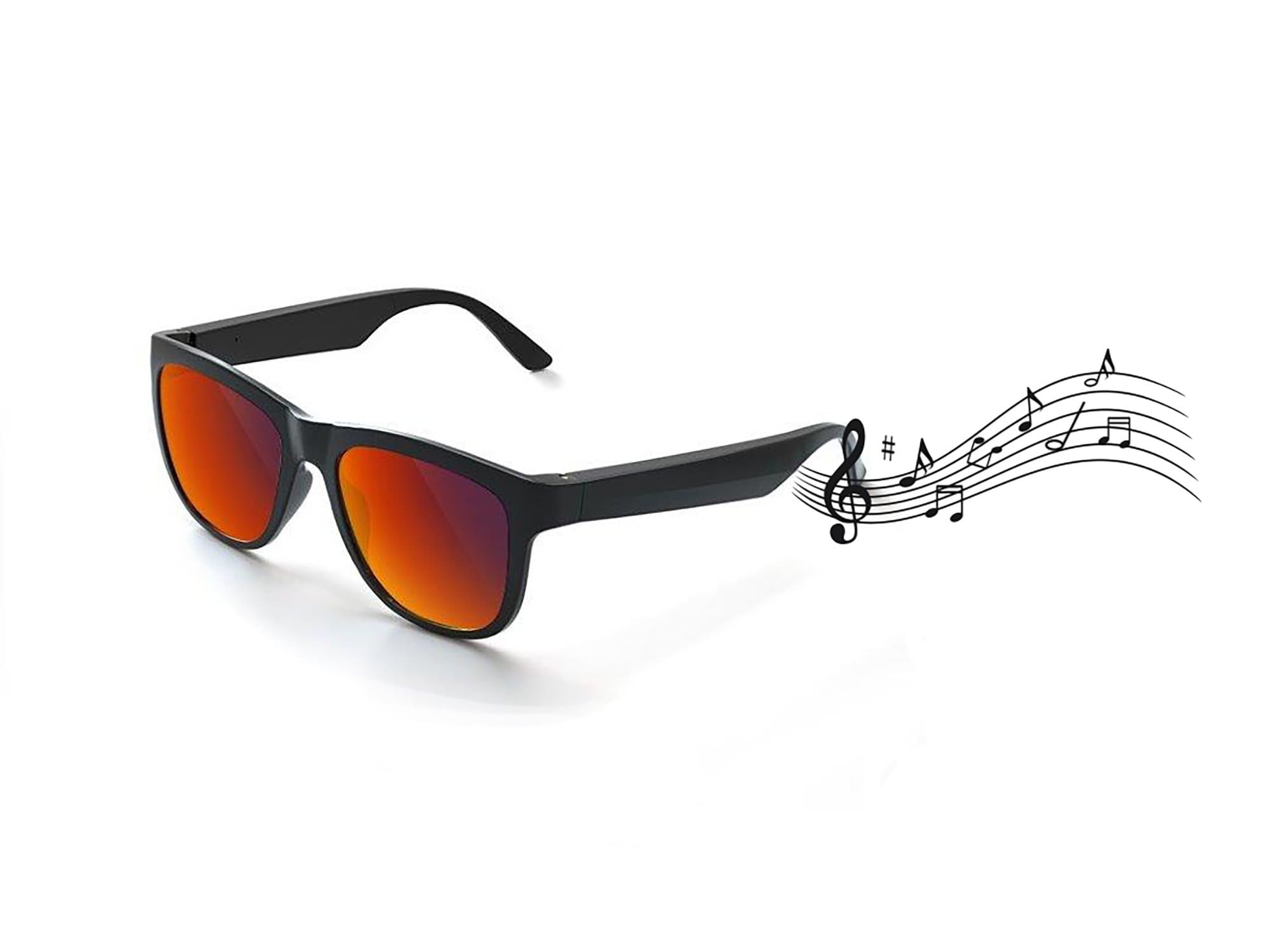 Caliber Soundglasses okulary przeciwsłoneczne Bluetooth - głośniki z otwartymi uszami - soczewki polaryzacyjne - krystalicznie czysty dźwięk - lekka konstrukcja - czerwone, czerwony, 14.6 x 14.6 x