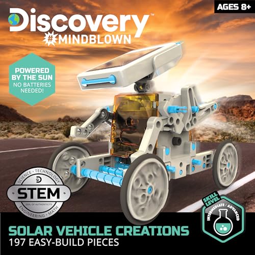 Discovery™ STEM 12-in-1 Solar Robot Creation 197-Piece Kit with Working Solar Powered Motorized Engine and Gears, Construction Engineering Set for Ages 8 and Up - Image 4