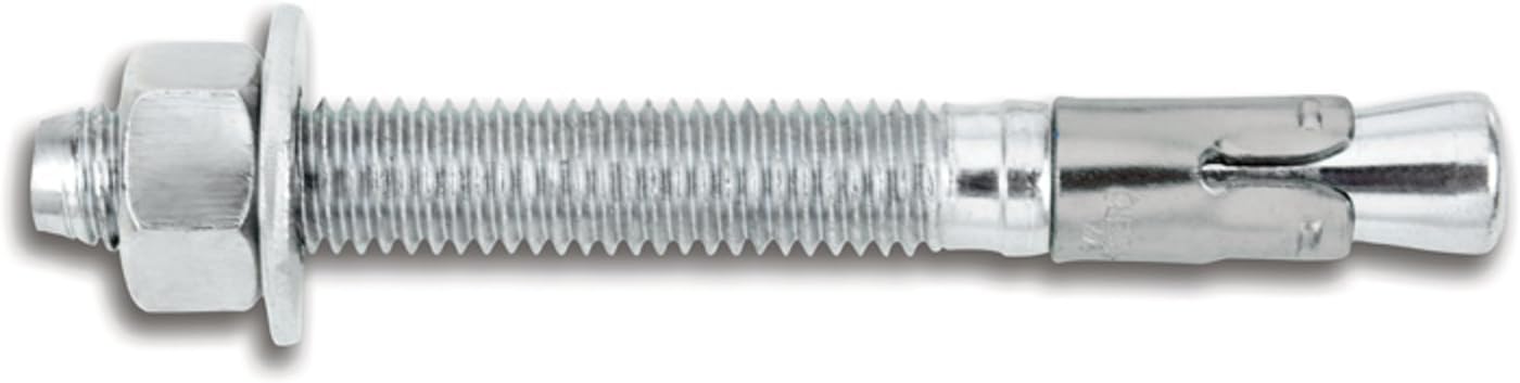 Powers Fastening Innovations 7444SD1 Power-Stud and Sd1 3/4-Inch by 6-1/4-Inch Type Carbon Steel Wedge Expansion Anchor Carbon Steel Clip, 20 Per Box