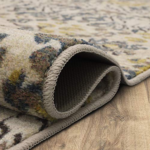 Mohawk Home Abina Gold (2' X 8') Geometric Runner Rug #TOP1