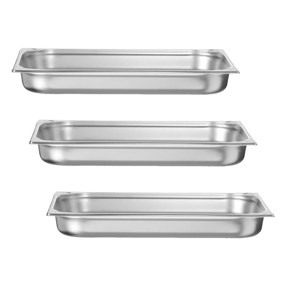 HENDI Recipiente GN 1/1,contenedor GN,esquinas reforzadas,resistente a Temperaturas de -40° a 300°C,apto para hornos,congeladores,calientaplatos,baño María,9L,530x325x(H) 65mm,acero inoxidable