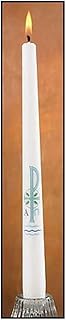 Chi Rho Baptismal Taper Candle, 10 Inch
