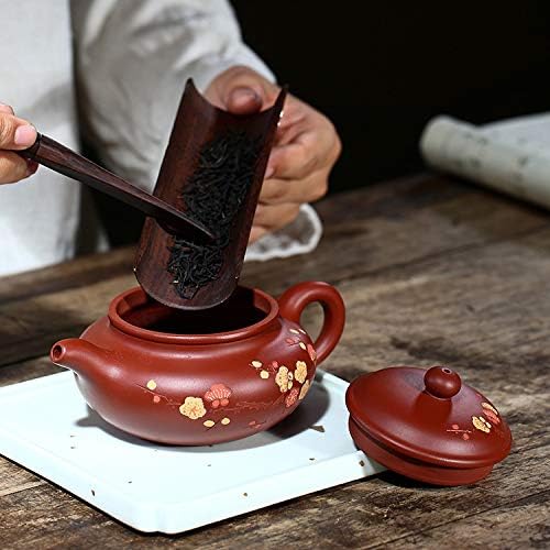 Miniatura 4 de Zisha Teapot - Tetera de arcilla Yixing de 8.8 onzas, hecha a mano con filtro, tetera china de Kung Fu - Fanggu