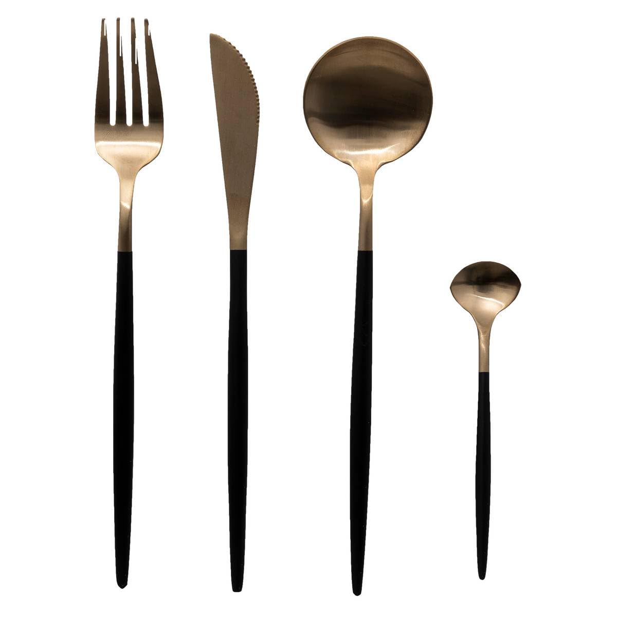 Secret de Gourmet - Menagerie 24-teilig ida edelstahl schwarz und gold