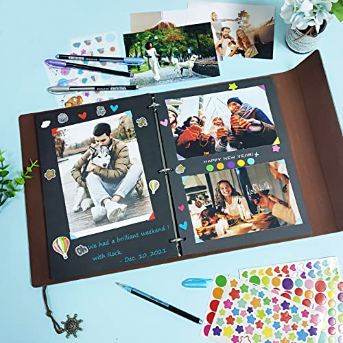 Álbum de fotos de cuero sintético SEEHAN, 8,5 x 11 pulgadas, para scrapbooking, diario de viaje, álbum de recuerdos para parejas, DIY, regalo vintage para aniversario y San Valentín miniatura 6