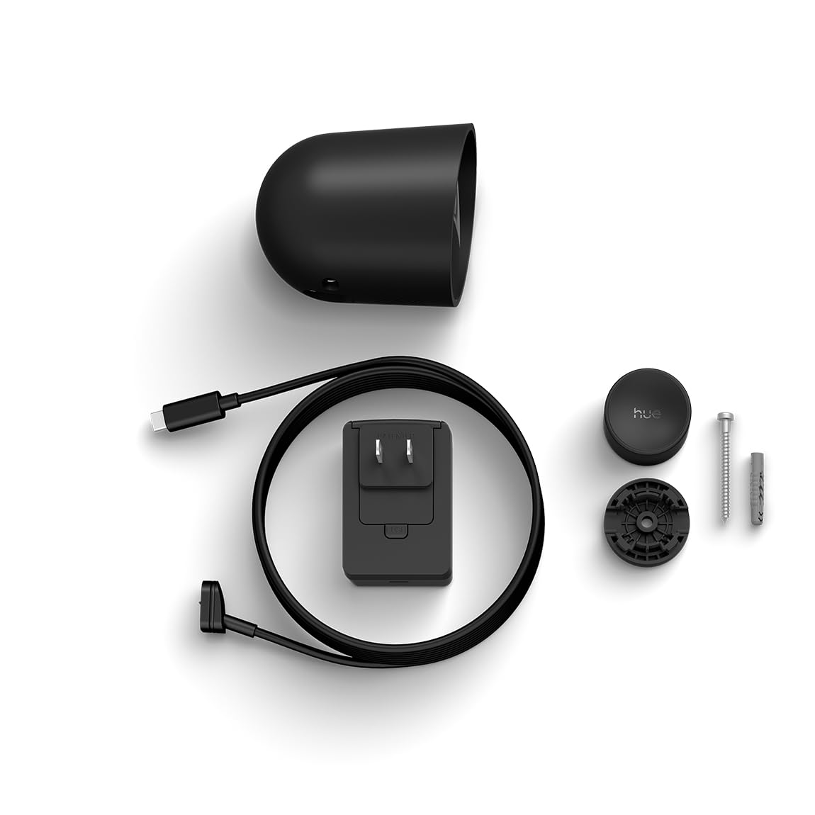 Philips Hue Secure kamera przewodowa, rozdzielczość 2K, powiadomienia o wykryciu ruchu, płynna integracja z oświetleniem Hue, ciągłe zasilanie przewodowe, do użytku wewnątrz i na zewnątrz, czarna