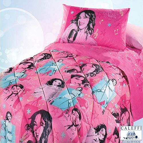 Caleffi Trapunta, piumone Invernale Microfibra Violetta Star Singolo, 1 Piazza