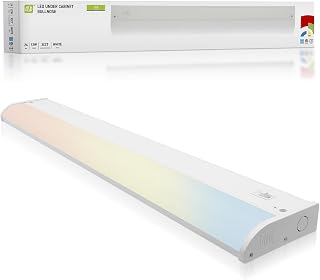 ASD LED Under Cabinet Lighting, 24 inch 12W 822 LM, Dimmable Hardwired Under Cabinet Lights for Kitchen, 3000K Soft/4000K Cool/5000K Daylight, Under Counter Light Fixtures, ETL Energy Star White
