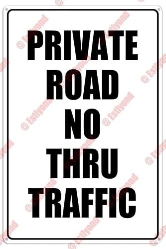 peiyeety Private Road Caution Warning Notice Aluminum Metal Sign 8"X12"