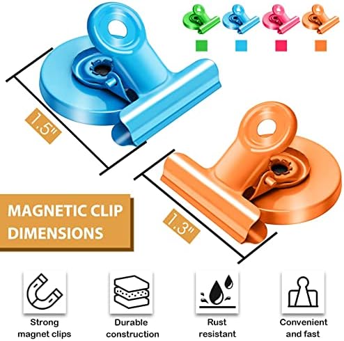24Pack Fridge Magnets Refrigerator Magnetic Clips for Classroom (Colorful) - 5